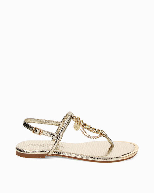 WOMEN SHOES FLAT SYNTHETIC PYTHON OROG, GOLD