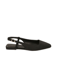 Ballerine slingback nere in tessuto, Primadonna, 214909978LYNERO035, 001a