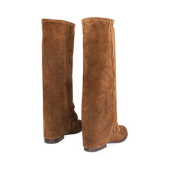 Stivali in camoscio testa di moro con plateau interno, Primadonna, 24A502025CMMORO036, 003 preview