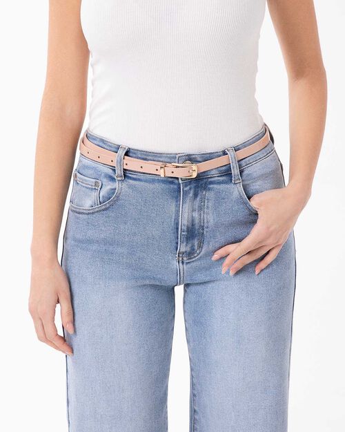 Cintura nude con fibbia elegante, NUDE