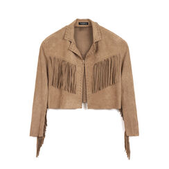 Giacca in microfibra camel dal taglio country, 26C925073MFCAMEL, 001a