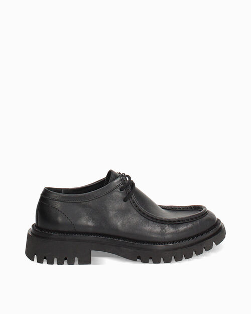 BOTAS DE LLUVIA ACORDONADO PIEL NERO, BLACK