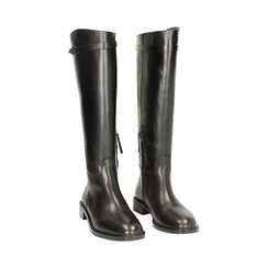 Stivali in pelle nera con tacco 3 cm, Primadonna, 26N530006PENERO036, 003 preview