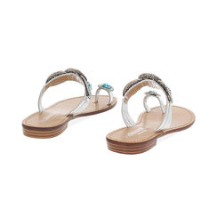 Sandales plates femme argent bleu en laminé, Primadonna, 254916842LMARBL035, 004 preview