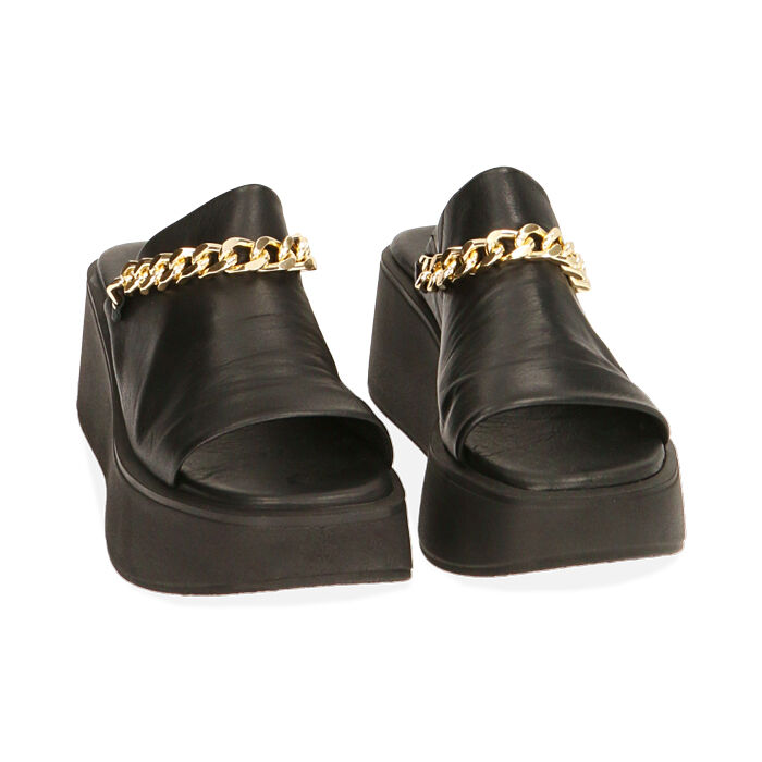 Zeppe nere deals in pelle