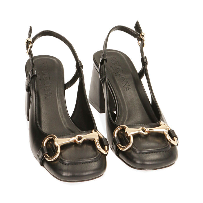 Rieker D&eacute;collet&eacute; Donna Pelle Nera - Sling Slipper Con Dettagli LED - Stivaletti 41780