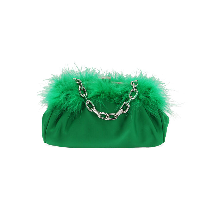 Sac à bandoulière vert orné de plumes, Primadonna, 205124500LYVERDUNI