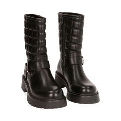 Bikers neri, tacco 4,5 cm , Primadonna, 183005702TPNERO036, 002 preview