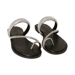 Ciabatte nere infradito con strass, Primadonna, 214913803EPNERO036, 002 preview