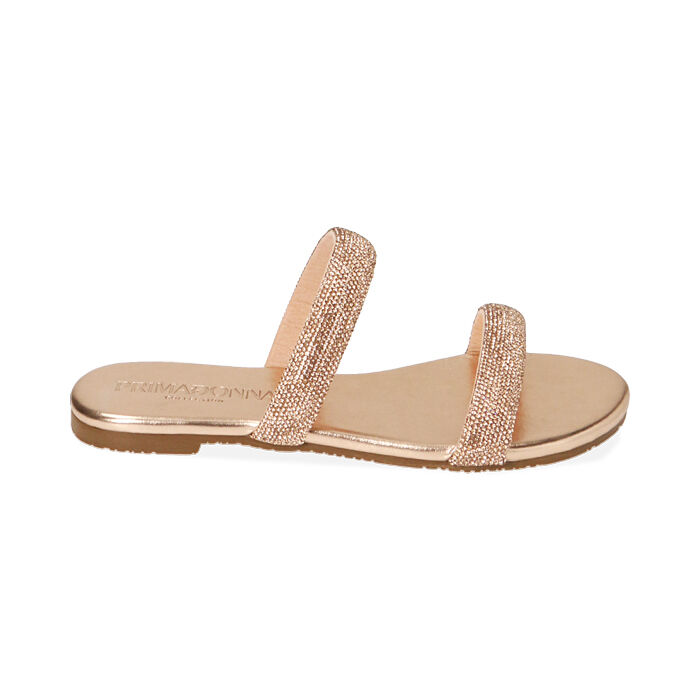 Sandali flat gioiello rosa oro, Ultime occasioni, 214992851LMRAOR041