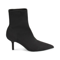 Tronchetto nero in tessuto, tacco 7 cm, Primadonna, 244972601LYNERO035, 001 preview