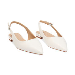 Bailarinas destalonadas blancas elegantes, Zapatos, 274906001EPBIAN035, 003 preview