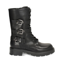 Anfibio nero con fibbie sul gambale, Primadonna, 240631701EPNERO035, 001a