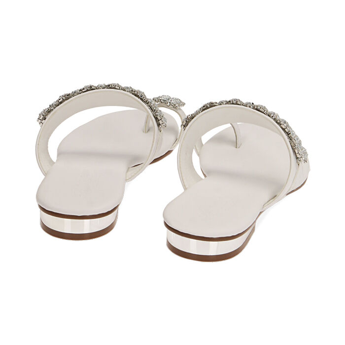 Sandali donna flat gioiello bianchi Primadonna Collection