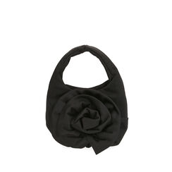 Mini bag flower noir en lycra, SOLDES, 195124302LYNEROUNI, 001a