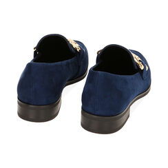 Mocassini flat blu in microfibra, Primadonna, 224986001MFBLUE041, 003 preview