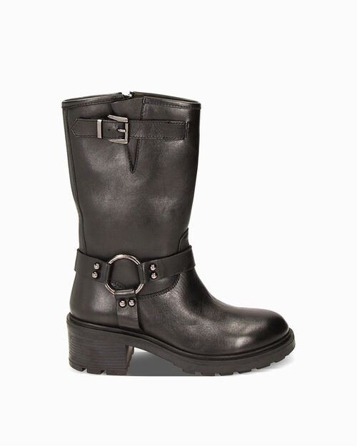 ZAPATOS BIKER PIEL NERO, BLACK
