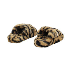 Pantoufles tigre en fourrure synthétique avec semelle en caoutchouc, Primadonna, 264753241FUTIGR035, 004 preview