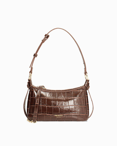 Mini bag marr&oacute;n oscuro con correa removible