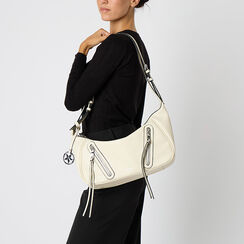 Borsa a spalla panna con tre cerniere, Primadonna, 265700570EPPANNUNI, 002a