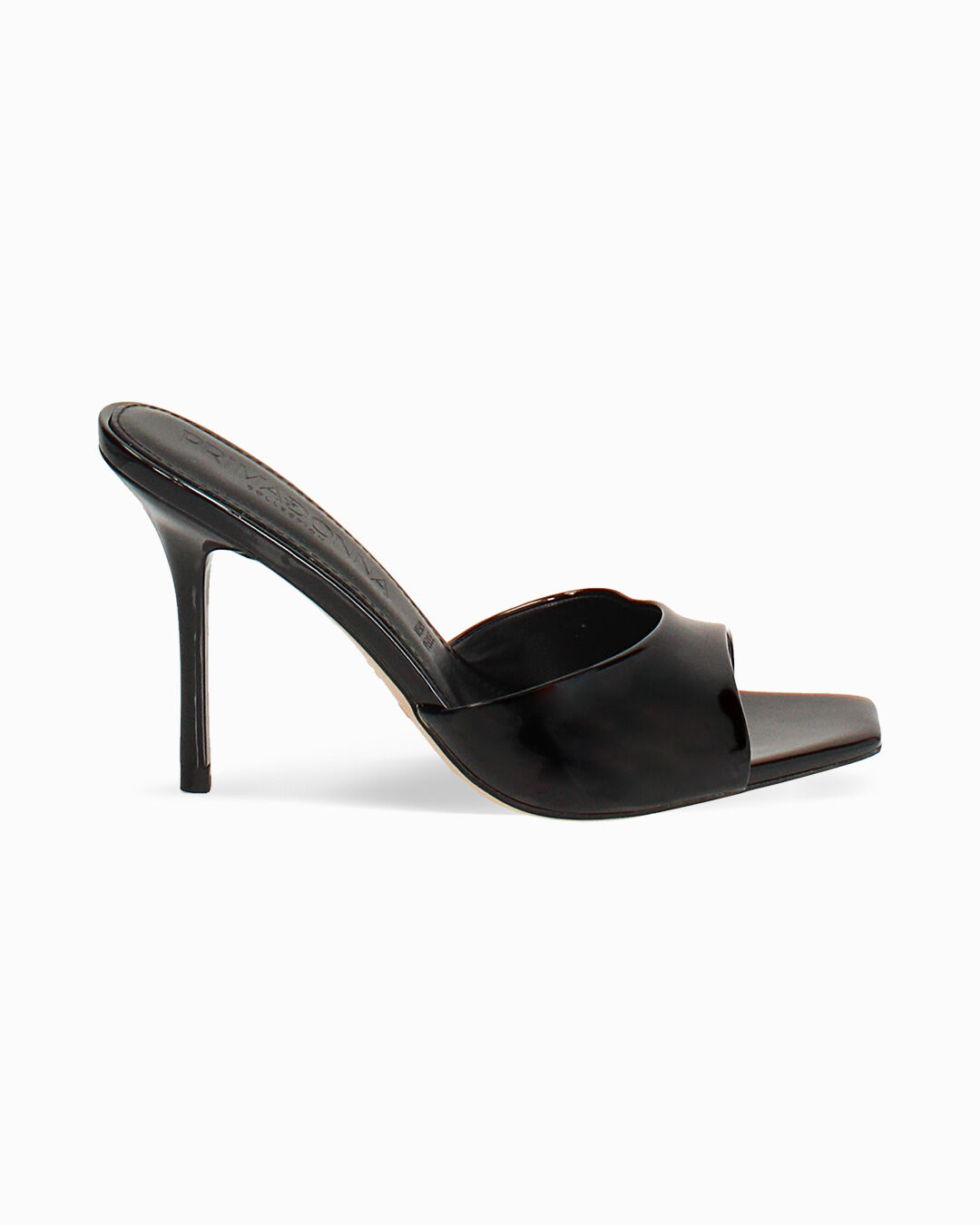 Mules open toe neri tacco 9,5 cm