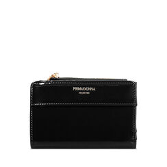 Portafoglio in vernice nera con dettagli sofisticati, Primadonna, 265102404VENEROUNI, 001a