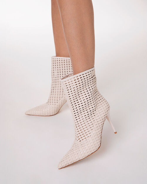 Tronchetti beige tacco 9 cm, BEIGE