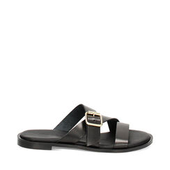 CALZATURA SANDALI BASSI PELLE NERO, Primadonna, 23S924056PENERO035, 001a
