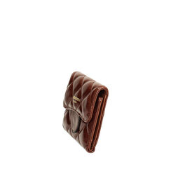 Portefeuille cognac brillant avec détails sophistiqués, Primadonna, 265702429EUCOGNUNI, 002a