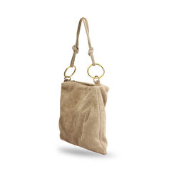 Borsa a spalla taupe in camoscio, Primadonna, 260803696CMTAUPUNI, 003 preview