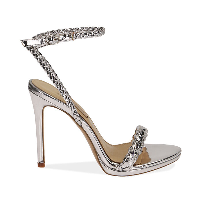 Sandales Argentees Effet Miroir Talon 11 Cm Primadonna Collection