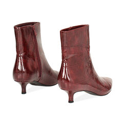 Tronchetti bordeaux in stampa cocco con tacco 4,5 cm, Primadonna, 264908607CCBORD035, 004 preview