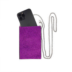 Portatelefono viola con strass, 240301251ETVIOLUNI, 002