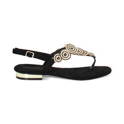 Sandales plates femme noires en microfibre, Primadonna, 254909987MFNERO035, 001 preview