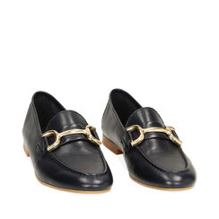 Mocasines azul en cuero, 237726319PEBLUE036, 002a