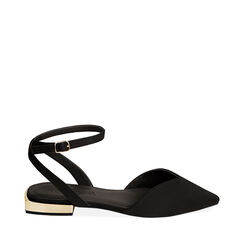 Ballerine slingback nere in microfibra, Primadonna, 214934622MFNERO040, 001a