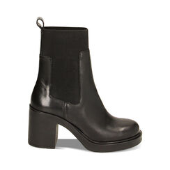 WOMEN SHOES BEATLES LEATHER NERO, 22N140003PENERO037, 001a