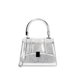 Mini sac femme argent en laminé, Primadonna, 255126063LMARGEUNI, 001a