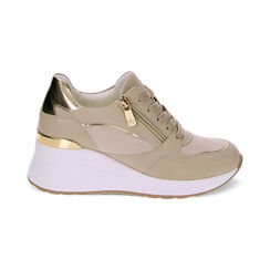 Sneakers beige con zeppa, Primadonna, 232850910EPBEIG038, 001 preview