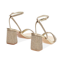 Sandalo donna oro luminoso, tacco gioiello 7,5 cm, Primadonna, 254924216LPOROG035, 004 preview