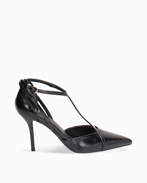 Open shank nero con tacco 9 cm, BLACK