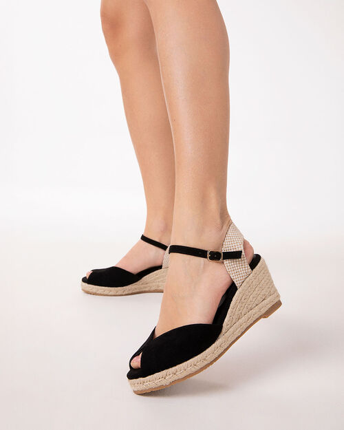 Campesine nere tacco 7 cm, BLACK