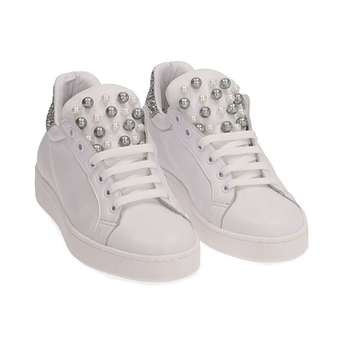 sneakers bianche argento