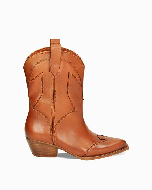 CALZATURA TRONCHETTI PELLE COGN, 