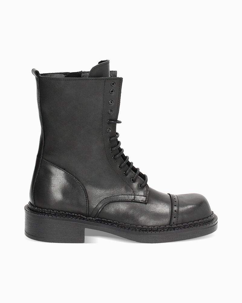 WOMEN SHOES BIKERS LEATHER NERO image number null