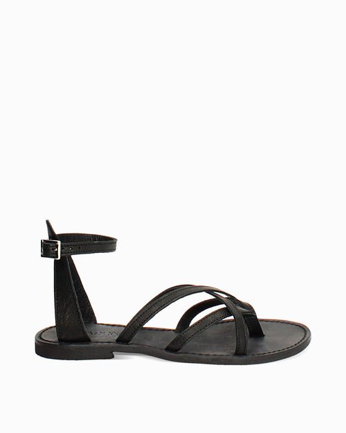 Sandali in pelle neri, BLACK