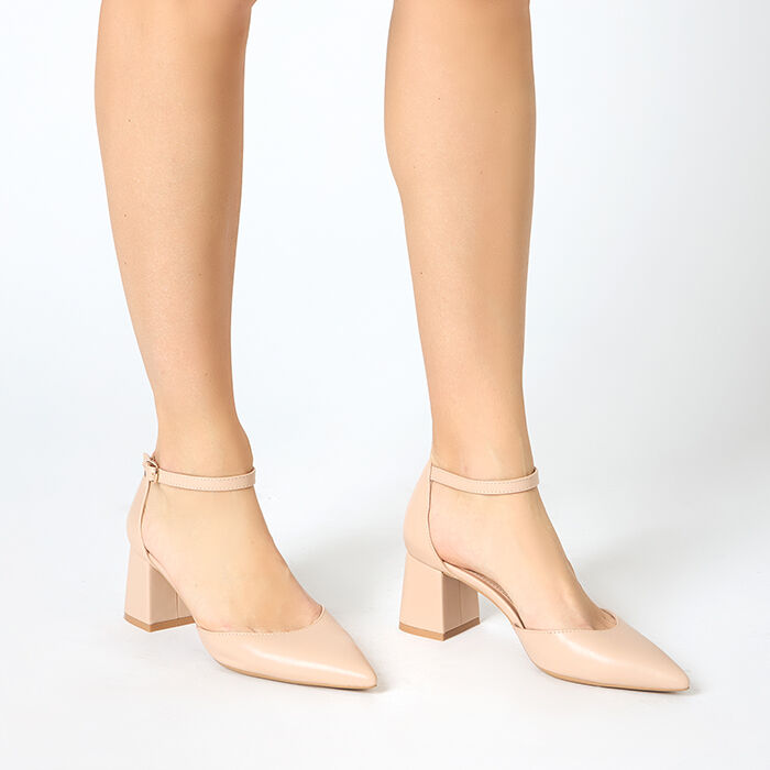 Décolleté open shank donna beige, tacco largo 6,5 cm | Primadonna ...