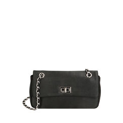 Borsa a tracolla in raso nero, Primadonna, 215124675RSNEROUNI, 001a