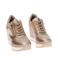 Baskets beige avec talon de 8,5 cm, Primadonna, 262811631EPBEIG035, 002a