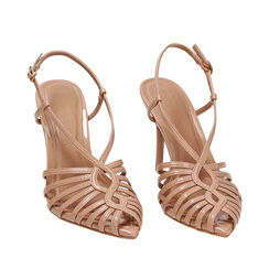 Sandali nude in vernice, tacco 9,5 cm, Primadonna, 232107903VENUDE035, 002a